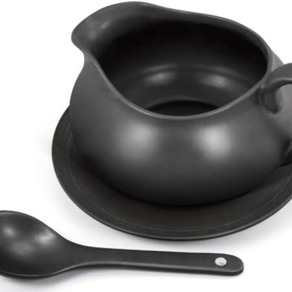 24 Oz Gravy Boat | Ceramic White Gravy Dish Set | Includes Gravy Boat, Saucer an